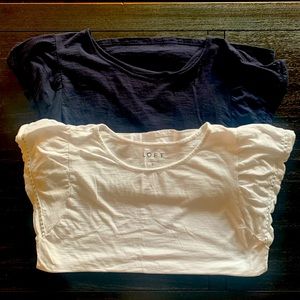 (2) Loft Tops (Blue, White)